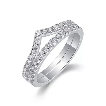 Stacked Embrace Moissanite Ring