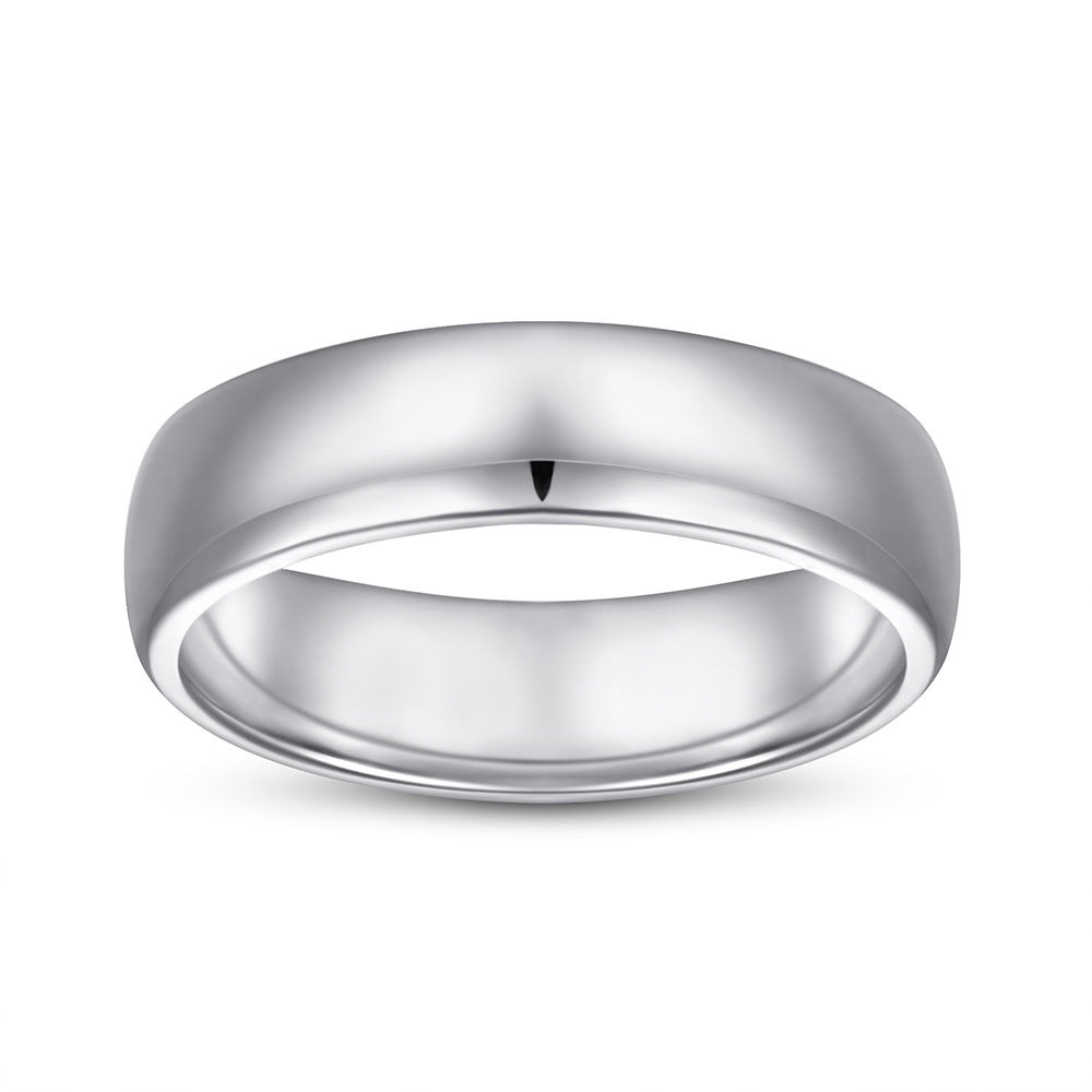 Eternal Moment S925 Sterling Silver Curved Glossy Plain Band Ring-1221