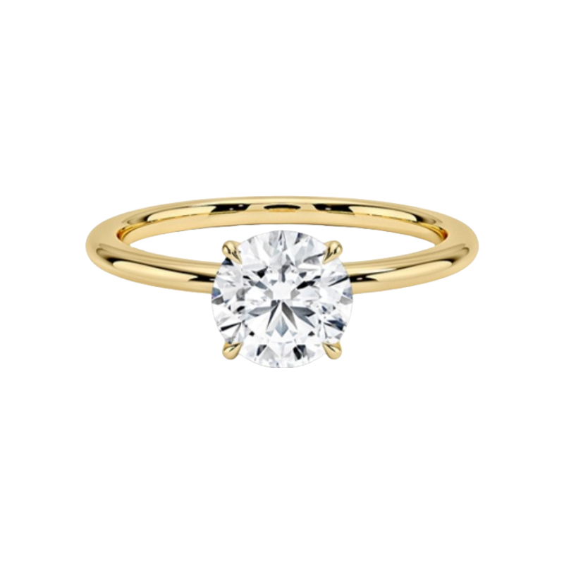 Eternal Moment 1CT S925 Silver Moissanite Wedding Band – Round, Oval, Princess Square, or Asscher Solitaire Ring in Yellow Gold Color-M13