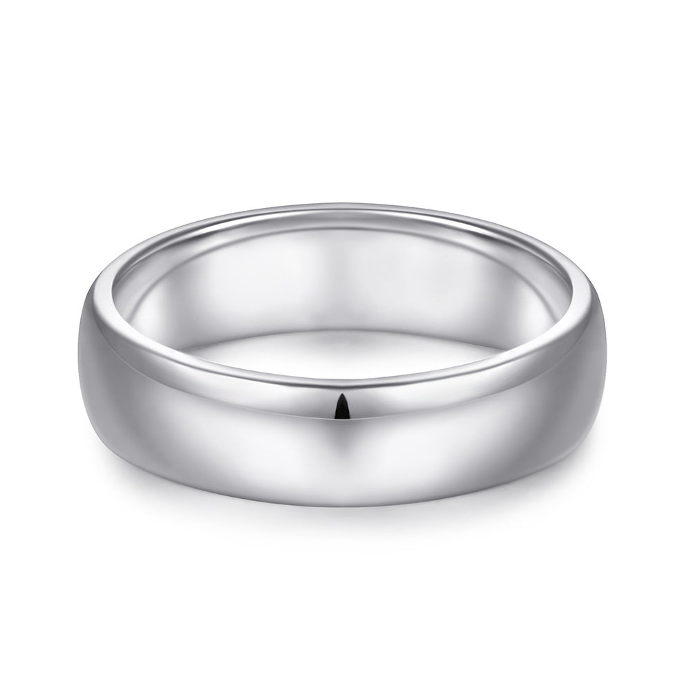 Eternal Moment S925 Sterling Silver Curved Glossy Plain Band Ring-M38