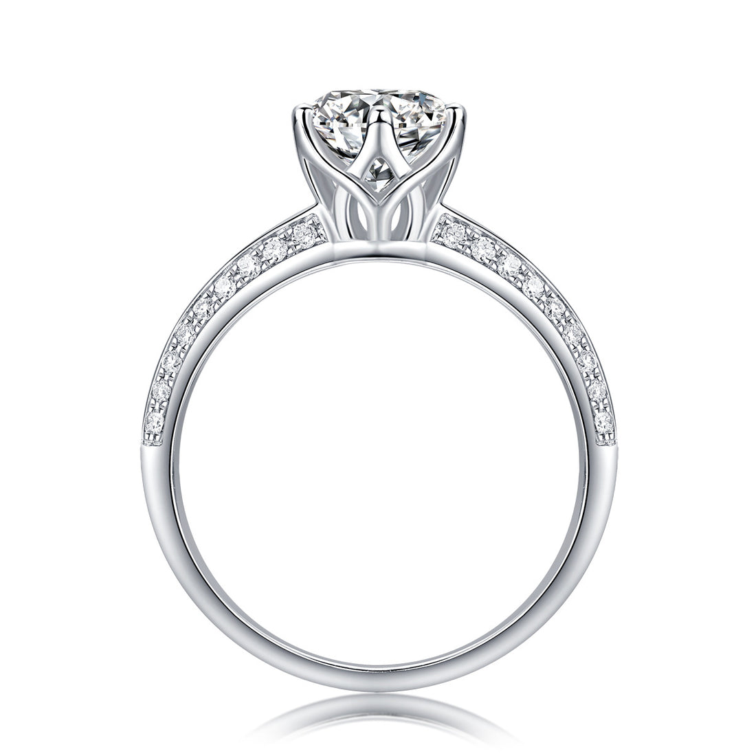 Round Moissanite Ring 3CT 6 Claw