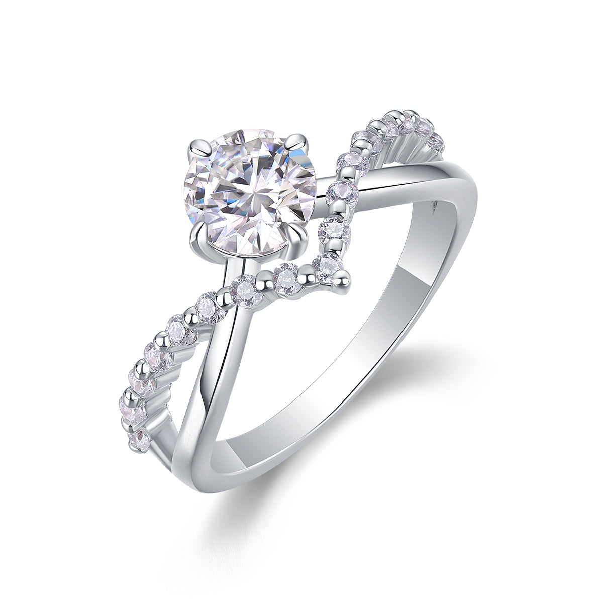 Moissanite Ring V-Shape Romantic Everyday