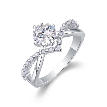 Moissanite Ring V-Shape Romantic Everyday