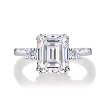 Lumina Emerald cut Moissanite ring 3CT