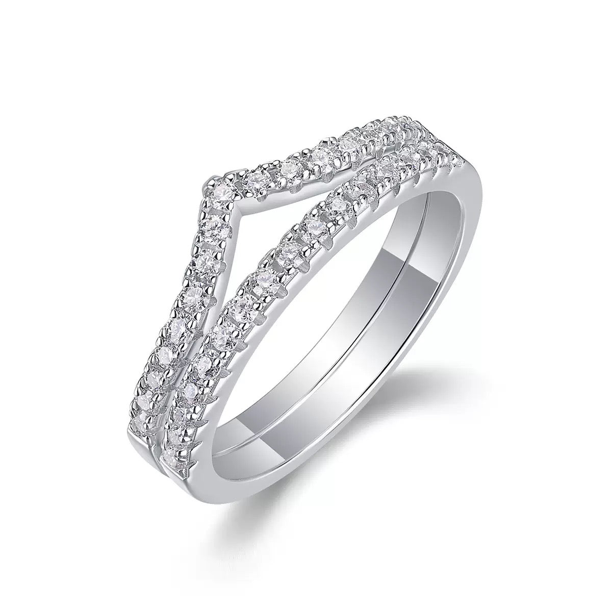 Stacked Embrace Moissanite Ring